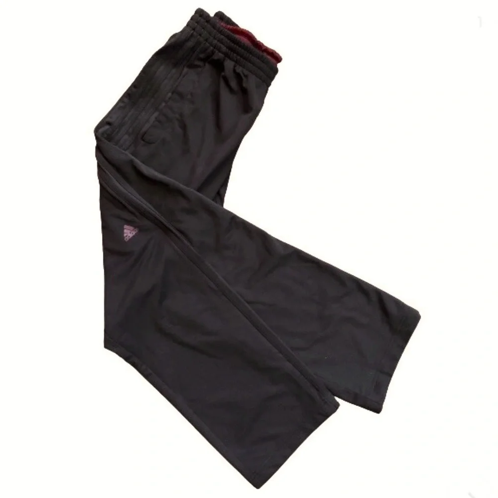 ADIDAS Track Athletic Sweatpants Fitness Black And Burgundy